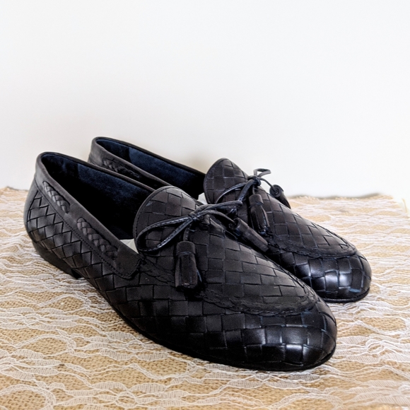 NIB Sesto Meucci Navy Leather Loafers size 7.5 - Picture 1 of 4